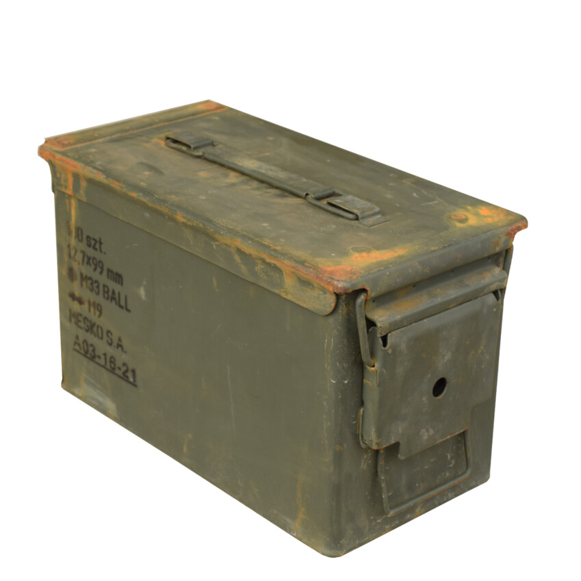 Metal ammunition box airtight container.