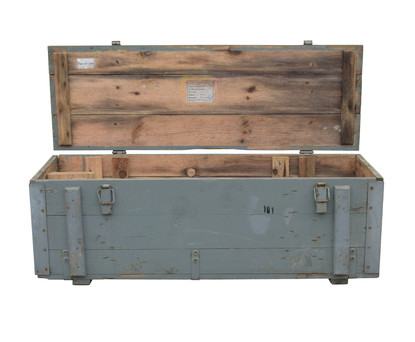 Wooden military box chest 114L